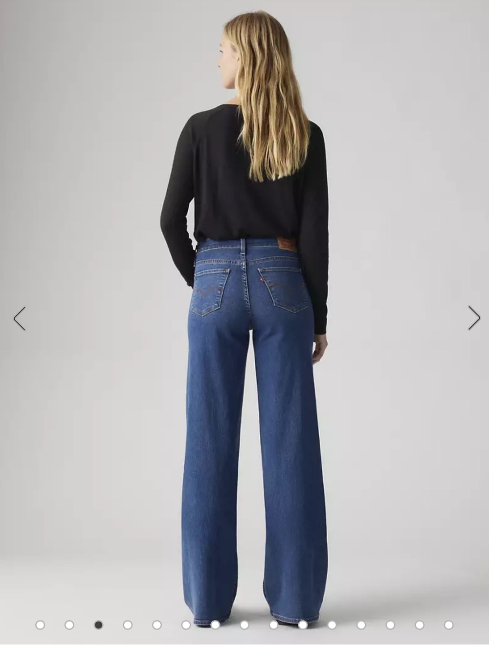 Levi's 318 Shaping Wide-Leg Jeans in Blue Denim (Clever Girl Wash) - Picture 4 of 8